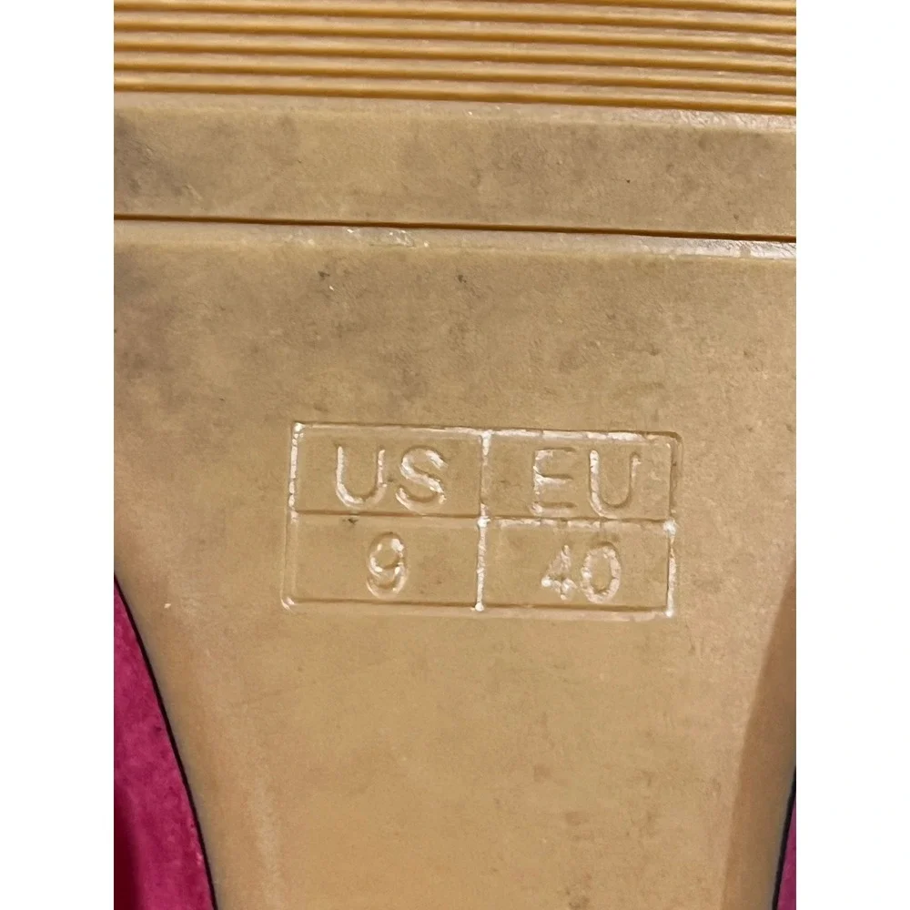 Unbranded Wedge Pumps Women Size 9 Hot Pink Faux Suede Round Toe Barbiecore Shoe